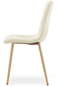 Krzesło aksamitne TURIN jasnobeżowe eleganckie do jadalni salonu x2 5