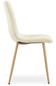 Krzesło aksamitne TURIN jasnobeżowe eleganckie do jadalni salonu x2 7