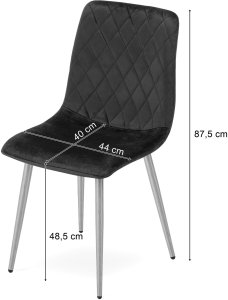 Krzesło aksamitne TURIN jasnobeżowe eleganckie do jadalni salonu x2 8