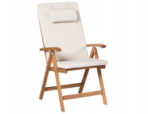 Zestaw ogrodowy dla 6 osób JAVA PREMIUM Drewno akacjowe Jasnobeżowy 4