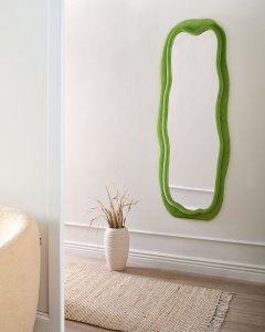 Lustro ścienne BEAUNE 56 cm 160 cm Welur Zielony 2