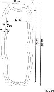 Lustro ścienne BEAUNE 56 cm 160 cm Welur Zielony 3
