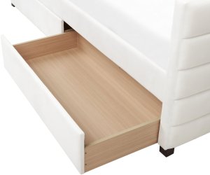 Łóżko dzienne z szufladami Welur MARRAY 90 x 200 cm Złamana biel 11