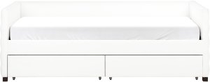 Łóżko dzienne z szufladami Welur MARRAY 90 x 200 cm Złamana biel 7