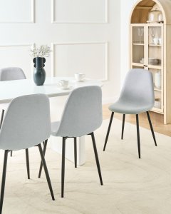 Zestaw 4 krzeseł do jadalni CRANDALL Jasnoszary 2