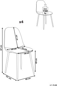 Zestaw 4 krzeseł do jadalni CRANDALL Jasnoszary 3