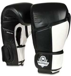 DBX BUSHIDO Rękawice bokserskie Muay Thai ARB-431 czarno-białe r. 12 oz 1