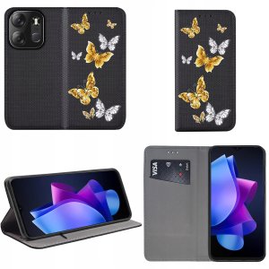 Etui do Tecno Spark Go 2023 MAGNET WZORY CASE PORTFEL + SZKŁO OCHRONNE 9H 2
