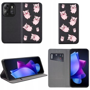Etui do Tecno Spark Go 2023 MAGNET WZORY CASE PORTFEL + SZKŁO OCHRONNE 9H 2