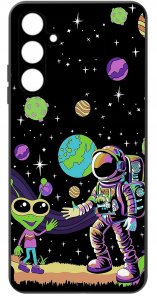 krainaGSM ETUI do Samsung A14 5G WZORY | SILIKONOWE MATT CASE + SZKŁO HARTOWANE 9H 3