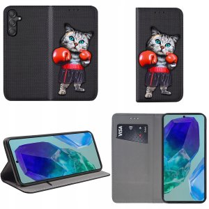 Etui do Samsung Galaxy M55 5G MAGNET WZORY CASE PORTFEL + SZKŁO 9H 3
