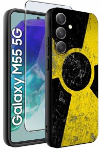 krainaGSM Etui do Samsung Galaxy M55 5G WZORY |SILIKONOWE MATT CASE + SZKŁO 9H 2