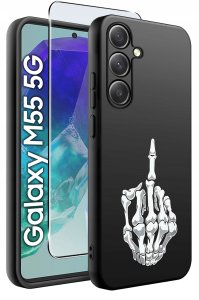 krainaGSM Etui do Samsung Galaxy M55 5G WZORY |SILIKONOWE MATT CASE + SZKŁO 9H 2