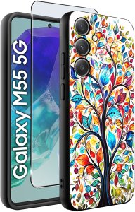 krainaGSM Etui do Samsung Galaxy M55 5G WZORY |SILIKONOWE MATT CASE + SZKŁO 9H 2