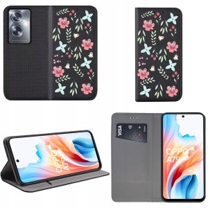 krainaGSM Etui do Oppo A79 5G MAGNET WZORY CASE PORTFEL + SZKŁO OCHRONNE 9H 2