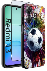 krainaGSM Etui do Xiaomi Redmi 13 4G WZORY |SILIKONOWE MATT CASE + SZKŁO 9H 2