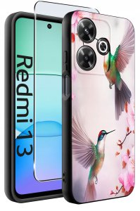 krainaGSM Etui do Xiaomi Redmi 13 4G WZORY |SILIKONOWE MATT CASE + SZKŁO 9H 2