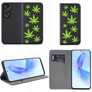 Etui Honor 90 Lite 5G MAGNET WZORY CASE PORTFEL + SZKŁO 9H 2