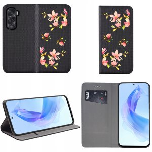 Etui Honor 90 Lite 5G MAGNET WZORY CASE PORTFEL + SZKŁO 9H 2