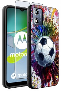 Etui do Motorola Moto E13 WZORY |SILIKONOWE MATT CASE + SZKŁO 9H 2