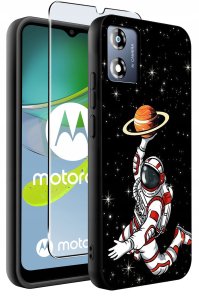 krainaGSM Etui do Motorola Moto E13 WZORY |SILIKONOWE MATT CASE + SZKŁO 9H 2