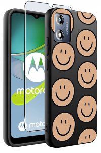 Etui do Motorola Moto E13 WZORY |SILIKONOWE MATT CASE + SZKŁO 9H 2