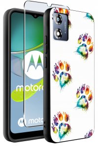 krainaGSM Etui do Motorola Moto E13 WZORY |SILIKONOWE MATT CASE + SZKŁO 9H 2