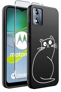krainaGSM Etui do Motorola Moto E13 WZORY |SILIKONOWE MATT CASE + SZKŁO 9H 2