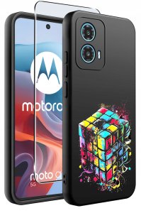 ETUI do Motorola Moto G34 5G WZORY |SILIKONOWE MATT CASE + SZKŁO 9H 2