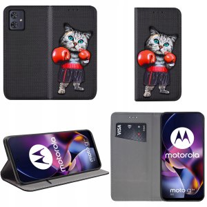 krainaGSM Etui Motorola Moto G54 5G|Power Edition MAGNET WZORY CASE PORTFEL +SZKŁO 9H 2