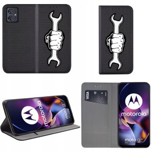 krainaGSM Etui Motorola Moto G54 5G|Power Edition MAGNET WZORY CASE PORTFEL +SZKŁO 9H 2