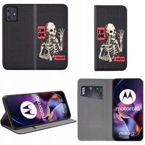 krainaGSM Etui Motorola Moto G54 5G|Power Edition MAGNET WZORY CASE PORTFEL +SZKŁO 9H 2
