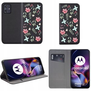 krainaGSM Etui Motorola Moto G54 5G|Power Edition MAGNET WZORY CASE PORTFEL +SZKŁO 9H 2