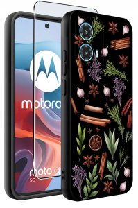 ETUI do Motorola Moto G34 5G WZORY |SILIKONOWE MATT CASE + SZKŁO 9H 2