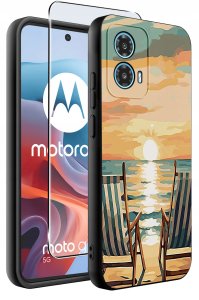 ETUI do Motorola Moto G34 5G WZORY |SILIKONOWE MATT CASE + SZKŁO 9H 2