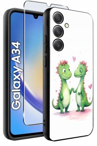krainaGSM ETUI do Samsung A34 5G WZORY | SILIKONOWE MATT CASE + SZKŁO 9H 6