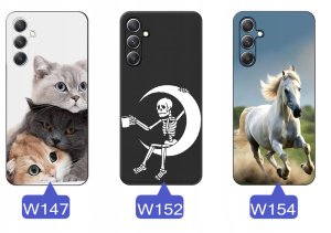 krainaGSM ETUI do Samsung A34 5G WZORY | SILIKONOWE MATT CASE + SZKŁO 9H 17