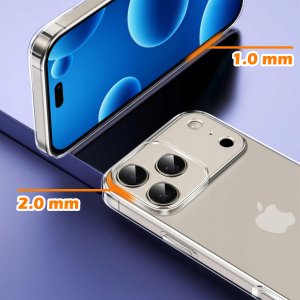 Etui do iPhone 17 Pro Max WZMACNIANE CLEAR CASE 2MM + Szkło 9H 2