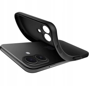 Etui Czarne Matowe Silikon Slim do iPhone 17 + SZKŁO 9H 5