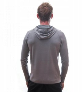 SENSOR MERINO UPPER fleece hooded MEN gry mou. L 3
