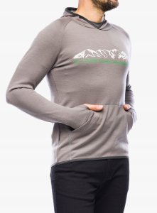 SENSOR MERINO UPPER fleece hooded MEN gry mou. L 7