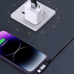 Kabel USB Dudao USB-A + USB-C - USB-C + Lightning 1 m Czarny (6976625334797) 5