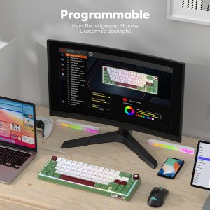 ROYAL KLUDGE R65 Green sand Gaming Keyboard Chartreuse switch 6