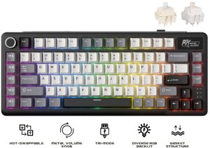 ROYAL KLUDGE RK L75 Knight Black Gaming Keyboard Cream switch 2