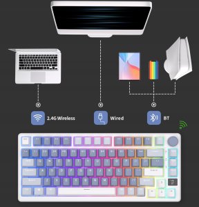 ROYAL KLUDGE RK-M75 Ocean Blue Gaming Keyboard Brown switch 3