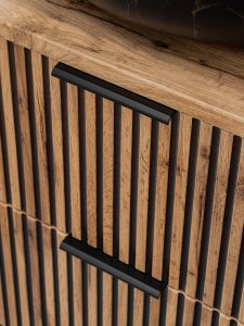 Zestaw meblowy 120cm z blatem, umywalką nablatową Smile, szafką wysoką i lustrem LED 15