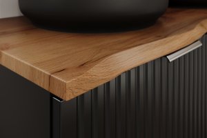 Zestaw meblowy 120cm z blatem, umywalką nablatową Smile, szafką wysoką i lustrem LED 8