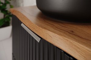 Zestaw meblowy 120cm z blatem, umywalką nablatową Smile, szafką wysoką i lustrem LED 9