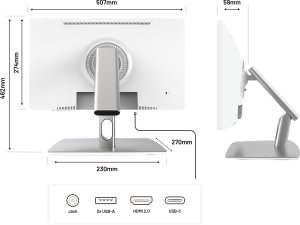 JAPANNEXT 54,6cm JN-IPS2152FHDR-C65W-FLD-T HDMI/DP Touch FHD 3