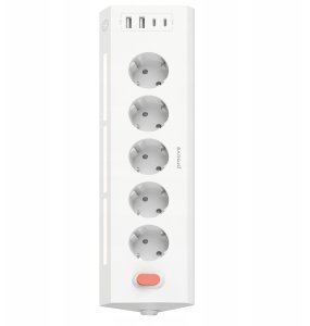 Listwa zasilająca PROOVE Listwa Przeciwprzepięciowa Zasilająca Przedłużacz 5xac 2x Usb 2x Usb-c 1,6m / Psps25002202 / Prism Socket Power Strip 2
